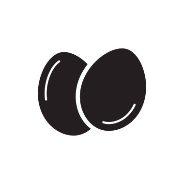 Düz renkli yumurta simgesi. Beyaz arkaplanda izole edilmiş yumurta