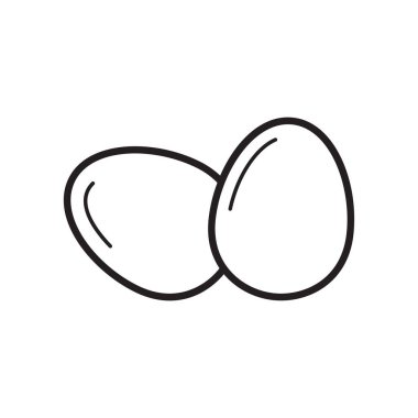 Düz renkli yumurta ikonu. Beyaz arkaplanda gölgeli yumurta