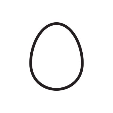 Düz renkli yumurta ikonu. Beyaz arkaplanda gölgeli yumurta