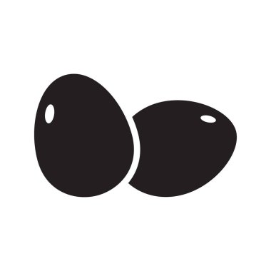 Düz renkli yumurta simgesi. Beyaz arkaplanda izole edilmiş yumurta