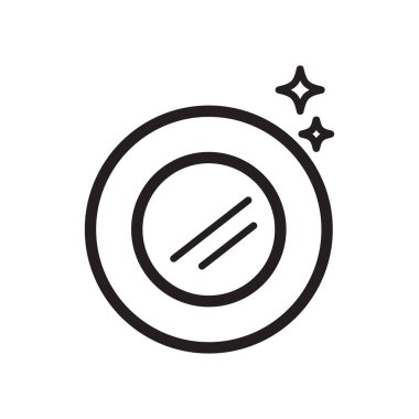 Bulaşık ikonu vektörü. Bulaşık makinesi tabelası. Temizlik sembolü.