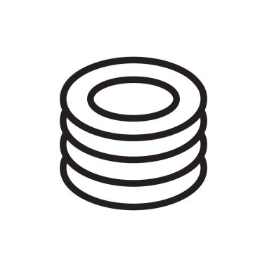 Web ve mobil uygulaması tasarım, çanak logo kavramı için beyaz arka plan üzerinde izole çanak simge vektör