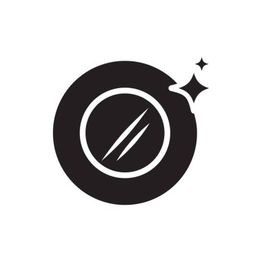 Bulaşık ikonu vektörü. Bulaşık makinesi tabelası. Temizlik sembolü.