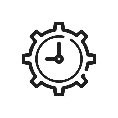 Zaman ayarlama simgesi vektör tasarımı çizimi