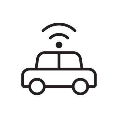 akıllı araba sembolü vektör tasarım çizimi