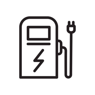 Elektrik istasyonu şarj edici Düz biçim simgesi tasarımı