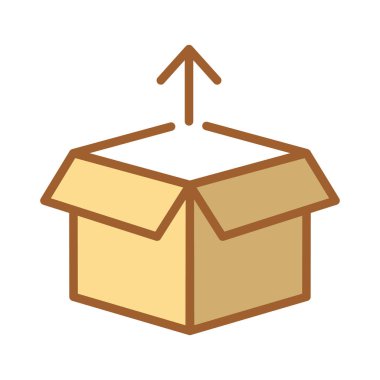 Kutu paketini aç simge vektör tasarımı illüstrasyonu