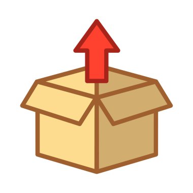 Kutu paketini aç simge vektör tasarımı illüstrasyonu