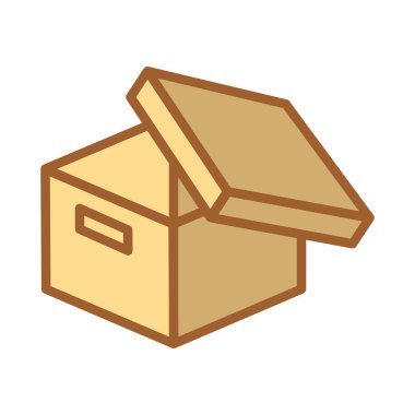 Kutu paketini aç simge vektör tasarımı illüstrasyonu