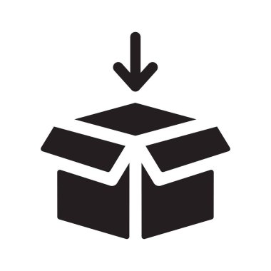 Kutu paketini aç simge vektör tasarımı illüstrasyonu