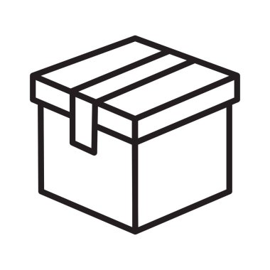 kutu paketi simgesi vektör tasarım illüstrasyonu
