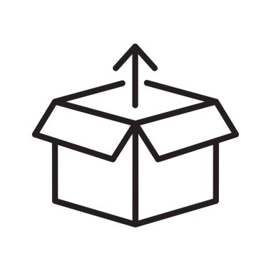 Kutu paketini aç simge vektör tasarımı illüstrasyonu