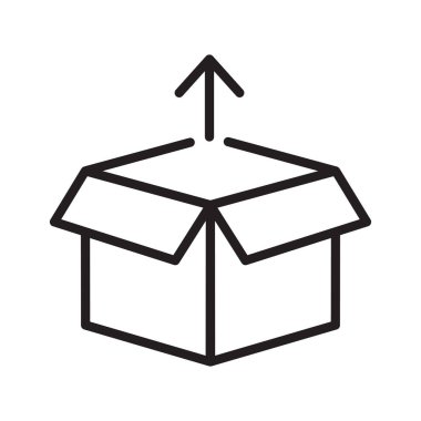 Kutu paketini aç simge vektör tasarımı illüstrasyonu