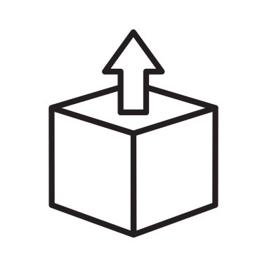 Kutu paketini aç simge vektör tasarımı illüstrasyonu