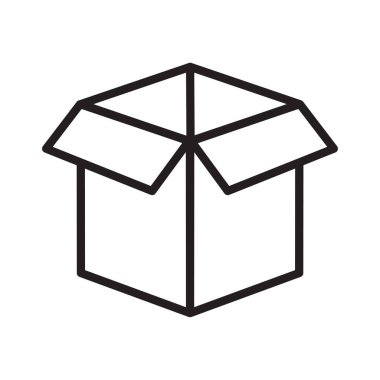 Kutu paketini aç simge vektör tasarımı illüstrasyonu