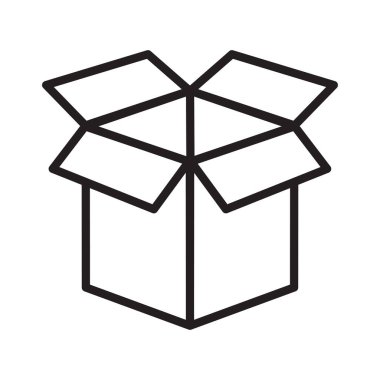 Kutu paketini aç simge vektör tasarımı illüstrasyonu