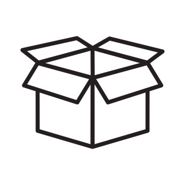 Kutu paketini aç simge vektör tasarımı illüstrasyonu