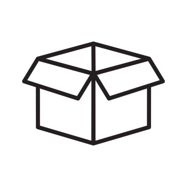 Kutu paketini aç simge vektör tasarımı illüstrasyonu