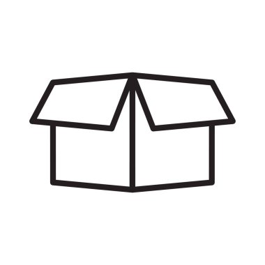 Kutu paketini aç simge vektör tasarımı illüstrasyonu