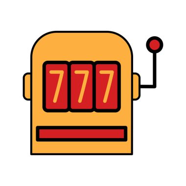 Slot Makinesi Simgesi Vektör Tasarım Sembolü illüName