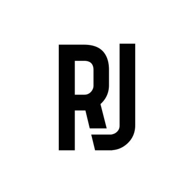 r j logo monogram tasarım illüstrasyonu
