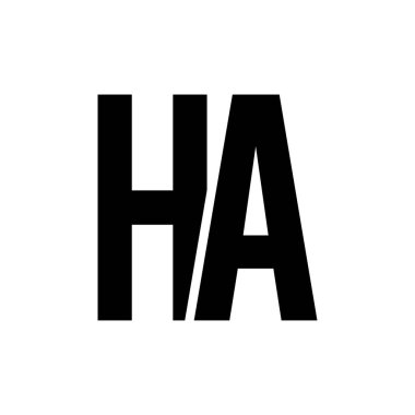 ha logo monogram tasarım illüstrasyonu