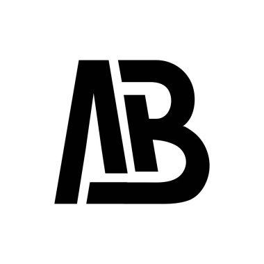 ab logosu monogram tasarım illüstrasyonu