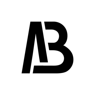 ab logosu monogram tasarım illüstrasyonu