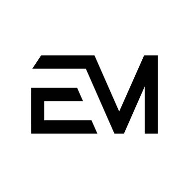 EM monogram logo vektör tasarımı çizimi