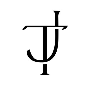 jt monogram logo vektör tasarımı çizimi