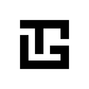 İkinci t g monogram vektör tasarım çizimi