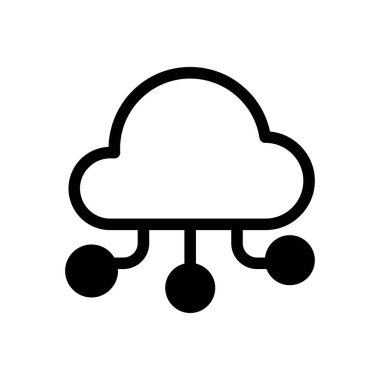 Bulut hesaplama simgesi vektör tasarımı çizimi