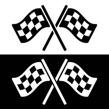 Yarış bayrağı ikonu vektör tasarımı illüstrasyonu