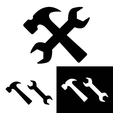 Çekiç simgesi vektör tasarımı illüstrasyonlu araç tamir anahtarı