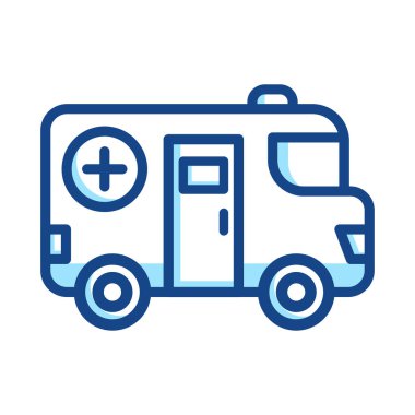 Ambulans, acil durum ikonu grafik illüstrasyonu