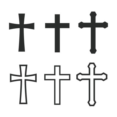 Hristiyan haç simgesi grafik tasarımı çizimi