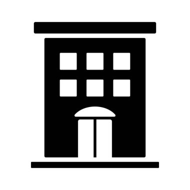 Otel binası simgesi grafik tasarımı illüstrasyonu