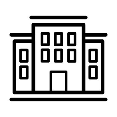 Otel binası simgesi grafik tasarımı illüstrasyonu