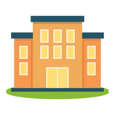 Otel binası simgesi grafik tasarımı illüstrasyonu