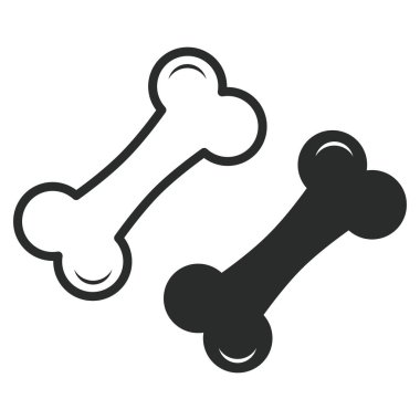 Kemik simgesi grafik vektör tasarımı çizimi