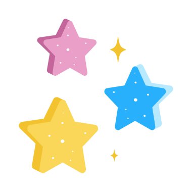 Renkli Sevimli Yıldız Tasarımı Çizimi