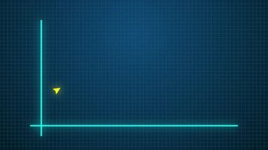 Hareketli animasyon görüntüleri. Büyüme sütunu istatistik sütunu, yukarı doğru ok. Finans, Yükselen çubuk grafiği, Kâr kavramı, ok ekseni,