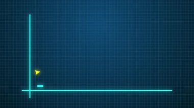 Hareketli animasyon görüntüleri. Büyüme sütunu istatistik sütunu, yukarı doğru ok. Finans, Yükselen çubuk grafiği, Kâr kavramı, ok ekseni,