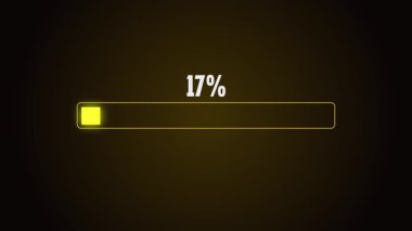 Parlayan neon yüklü bar animasyonu. İlerleme çubuğu canlandırması yükleniyor.