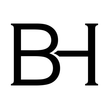 Alfabe harfi BH monogram logo vektör tasarımı