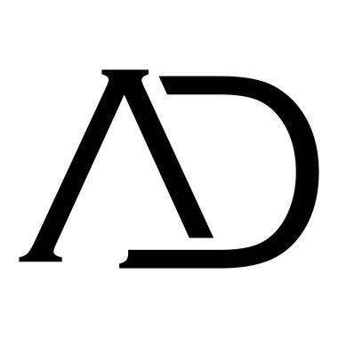 Alfabe harfi AD monogram logo vektör tasarımı