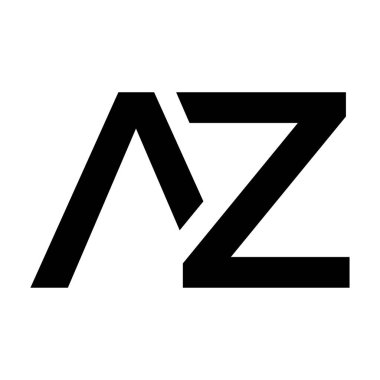 Alfabe harfi AZ monogram vektör tasarımı