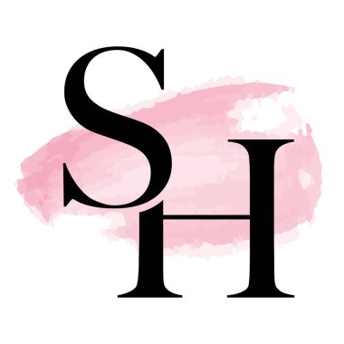 Soyut Suluboya SH Baş harfleri Logosu