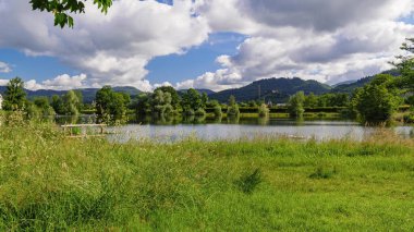 Yazın göl manzarası