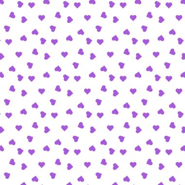 Şeffaf bir arkaplanda renksiz kalp deseni. Paketleme için parlak arka planlar. Vektör çizimi. Mor kalpler
